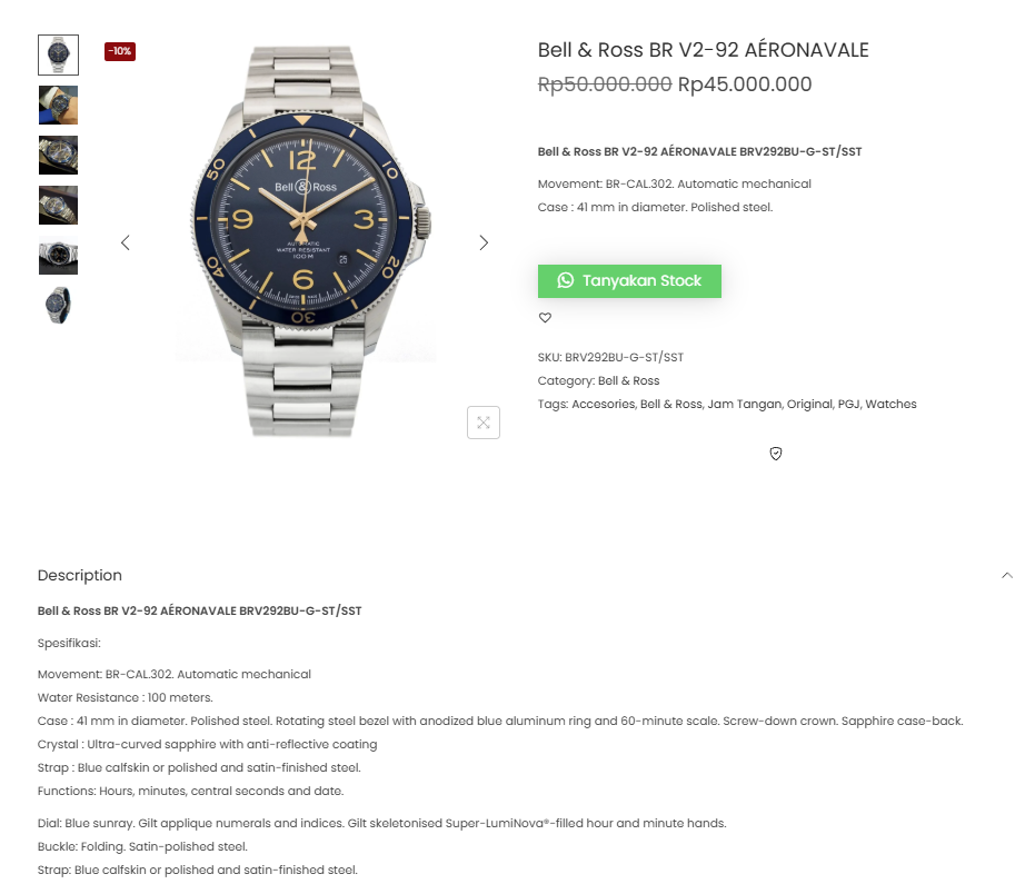 Bell & Ross Aeronavale: Spesifikasi, Desain, dan Harga Terbaru - PGJ Watches