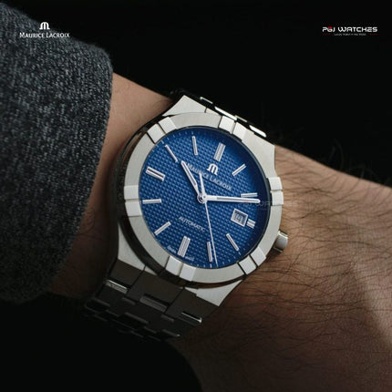 MAURICE LACROIX Aikon Automatic Date 42mm Blue Dial Stainless Steel - AI6008-SS002-430-1