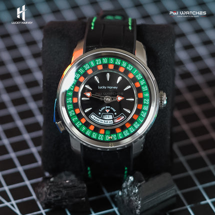 LUCKY HARVEY European Roulette Automatic Casino Men Watch Skeleton Dial