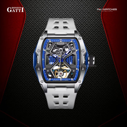 BONEST GATTI Automatic Skeleton Movement Barrel shaped Case Luminous - BG5501-A