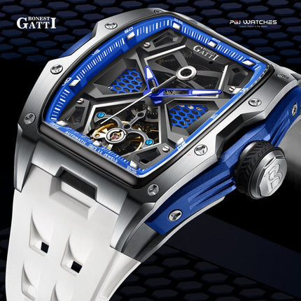 BONEST GATTI Automatic Skeleton Movement Barrel shaped Case Luminous - BG5501-A