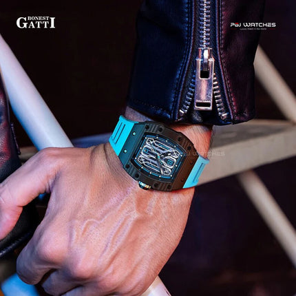 BONEST GATTI Sapphire Carbon Fiber 42H Automatic Citizen Movement Round Shaped Case - BG9916-A