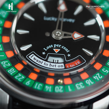 LUCKY HARVEY European Roulette Automatic Casino Men Watch Skeleton Dial