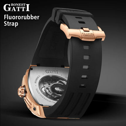 BONEST GATTI Barrel Dragon 184 zircon Bezel Automatic Mechanical Watch Luminous - BG5605