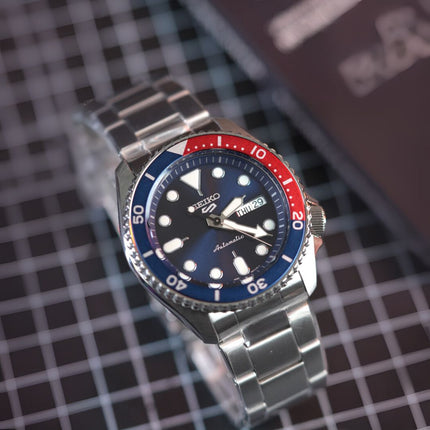 SEIKO 5 Pepsi SKX Sports Automatic Blue Dial Stainless Steel - SRPD53K1