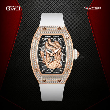 BONEST GATTI Barrel Dragon & Phoenix Couple Watch Automatic Mechanical Movement Luminous - BG9910-A