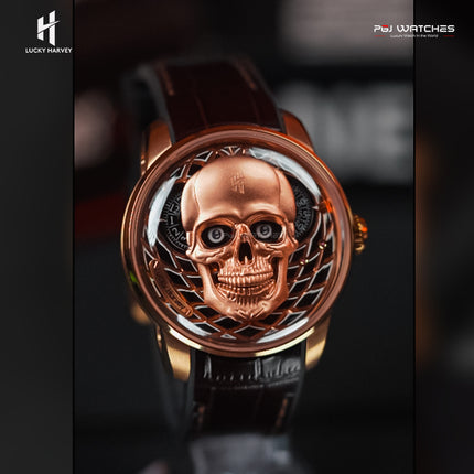 LUCKY HARVEY Skull Luminous Dial Men’s Watch Mechanical