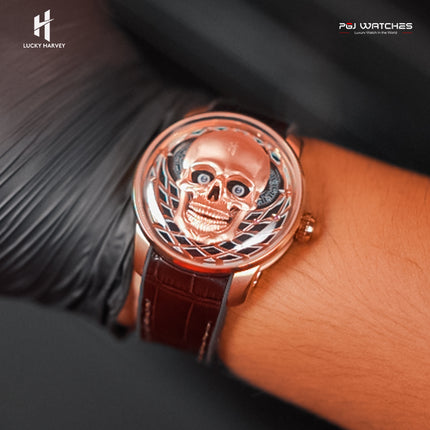 LUCKY HARVEY Skull Luminous Dial Men’s Watch Mechanical