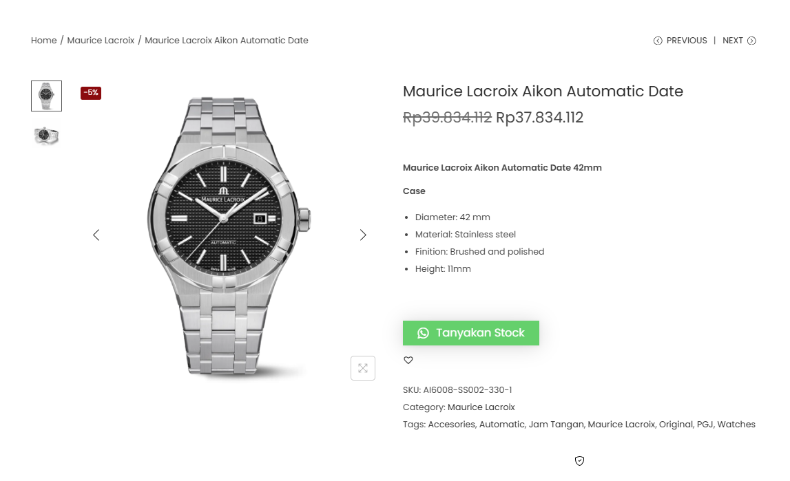 Maurice Lacroix Aikon Automatic Date AI-1008 : Jam Automatic Kualitas Dunia