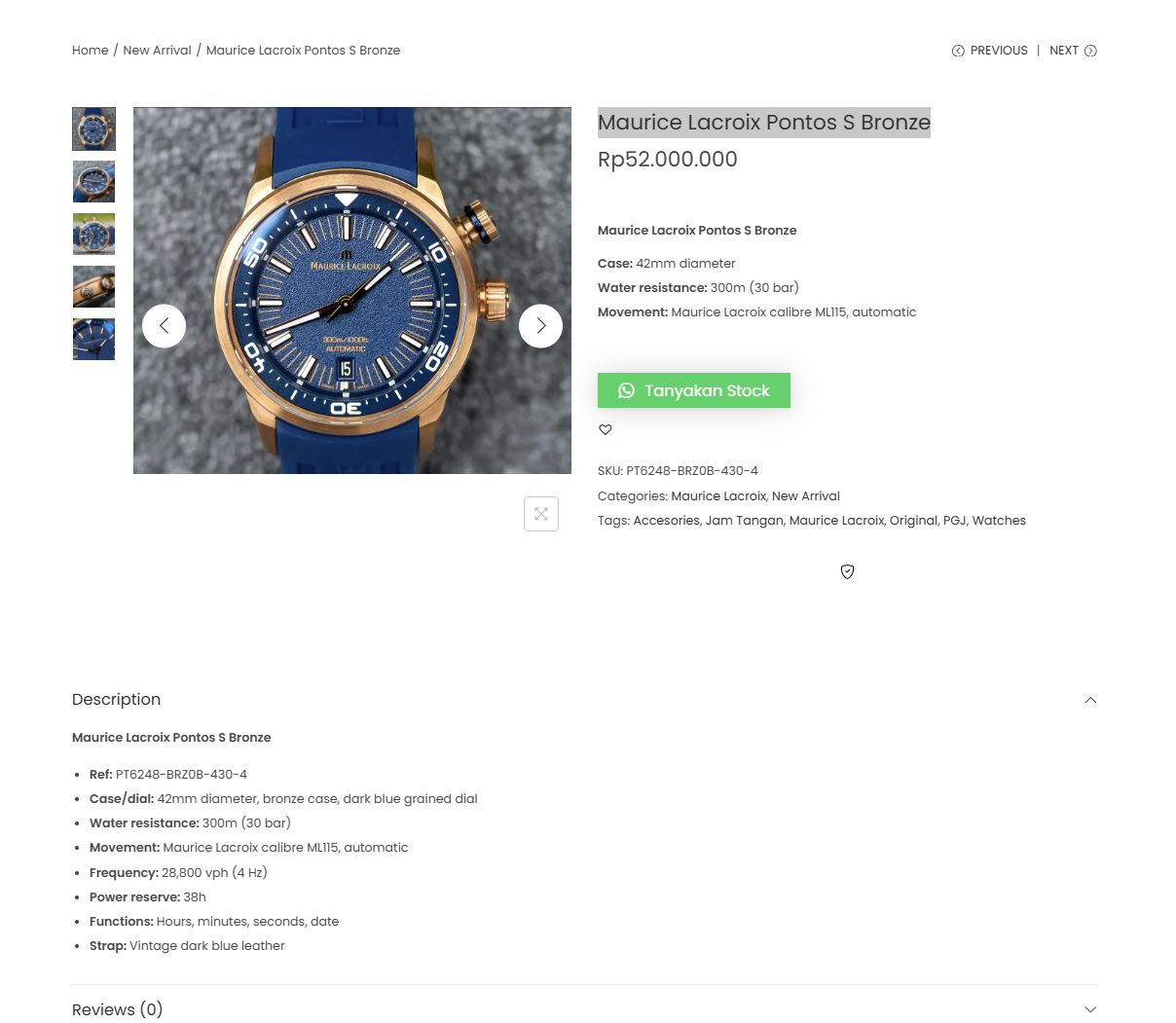 Maurice Lacroix Pontos S Bronze: Keindahan dan Ketahanan dalam Jam Tangan Mewah
