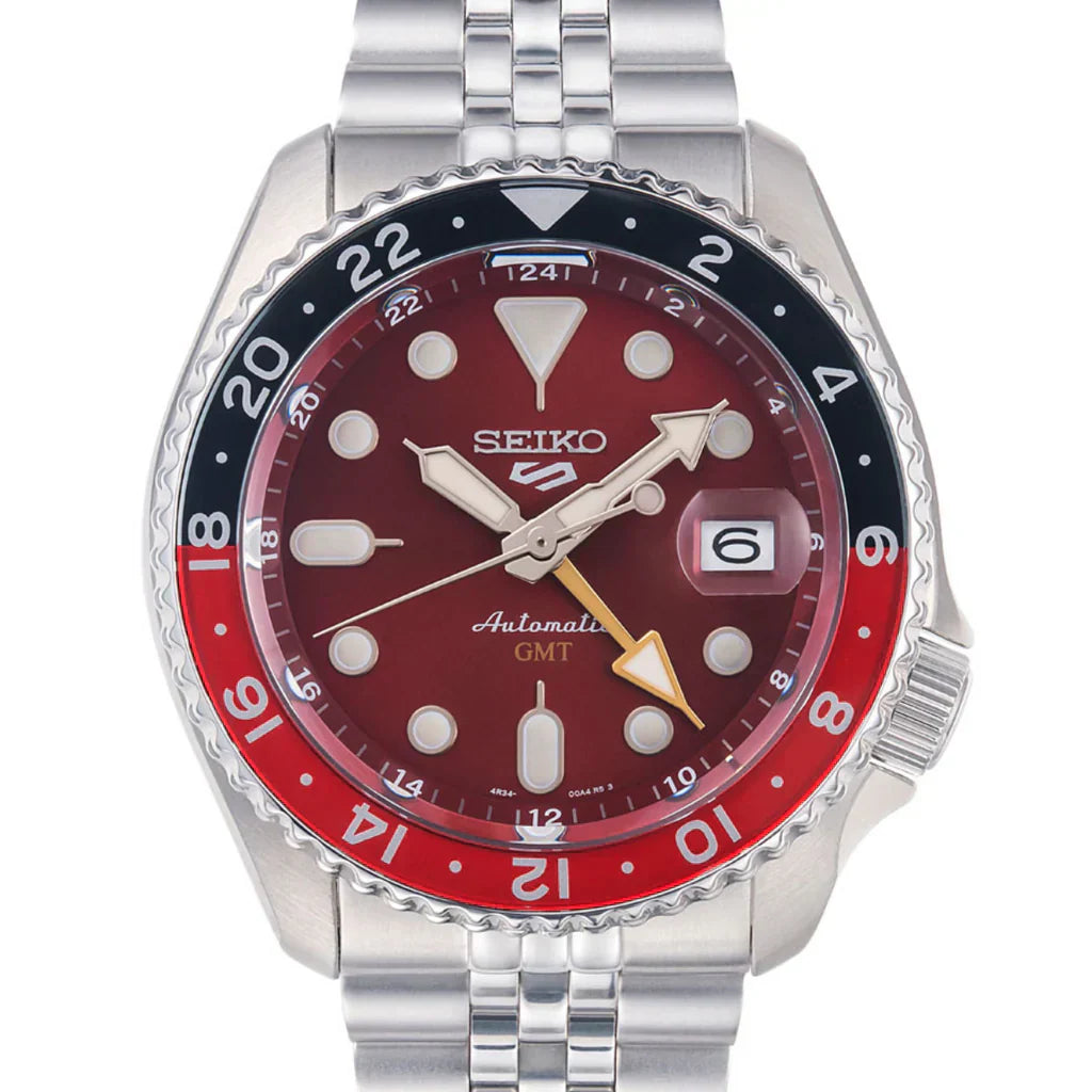 Review Seiko SSK031K1: Seiko 5 Sports GMT “Passion Red” Limited Edition (Caliber 4R34) - PGJ Watches