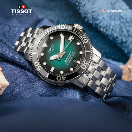 TISSOT Seastar 1000 Powermatic 80 43mm T‑Sport Green Gradient Dial Stainless Steel Bracelet - T120.407.11.091.01