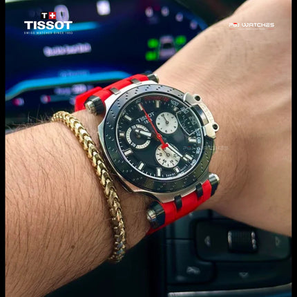 TISSOT T‑Race Chronograph Black Dial Red Rubber Strap - T115.417.27.051.00