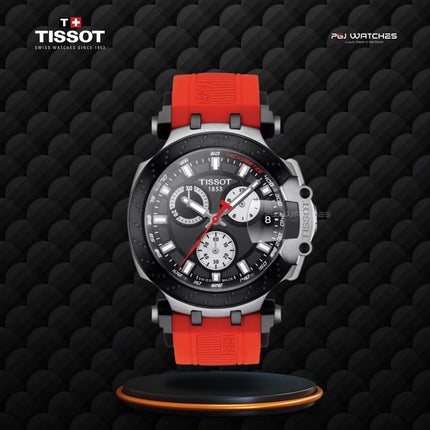 TISSOT T‑Race Chronograph Black Dial Red Rubber Strap - T115.417.27.051.00