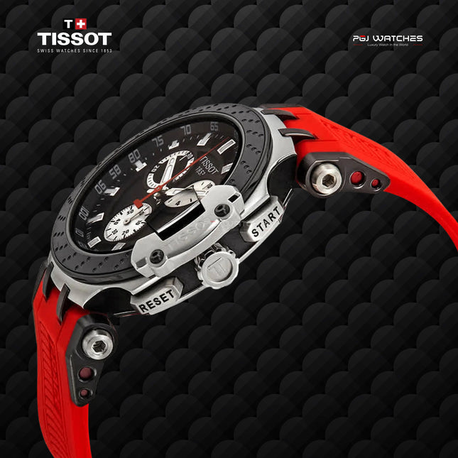 TISSOT T‑Race Chronograph Black Dial Red Rubber Strap - T115.417.27.051.00