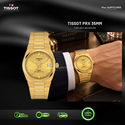 TISSOT PRX Powermatic 80 Gold Dial Gold PVD Stainless Steel 35mm Automatic - T137.207.33.021.00
