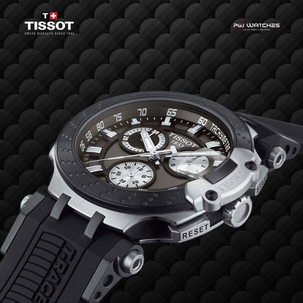 TISSOT T‑Sport T‑Race Chronograph Black Dial Black Silicone Strap - T115.417.27.061.00