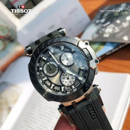 TISSOT T‑Sport T‑Race Chronograph Black Dial Black Silicone Strap - T115.417.27.061.00