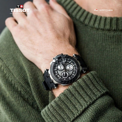 TISSOT T‑Sport T‑Race Chronograph Black Dial Black Silicone Strap - T115.417.27.061.00