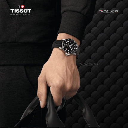 TISSOT Seastar 1000 Powermatic 80 43mm Black Dial Black Fabric Strap - T120.407.17.051.00