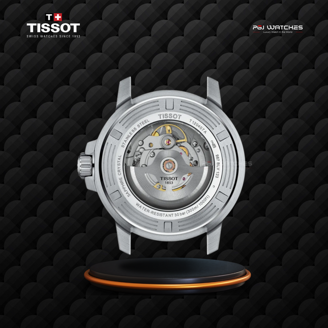 TISSOT Seastar 1000 Powermatic 80 43mm Blue Dial Black Rubber Strap - T120.407.17.041.00
