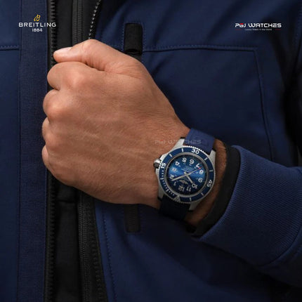 BREITLING Superocean II 44 Blue Dial Rubber Strap - A17392D81C1S1