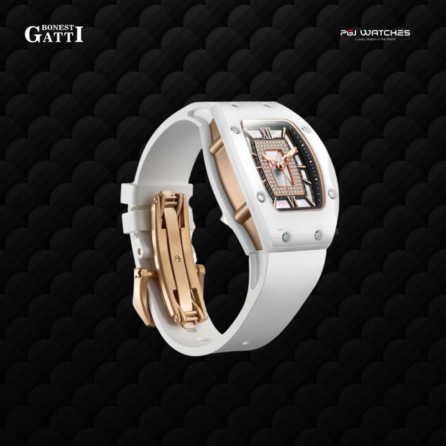 BONEST GATTI Automatic Ceramic 80 Zirconia Dial Sapphire Rubber Ladies - BG9906-L