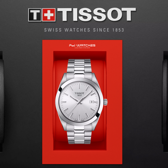 TISSOT T-Classic Gentleman Men Silver Dial Stainless Steel Strap - T127.410.11.031.00