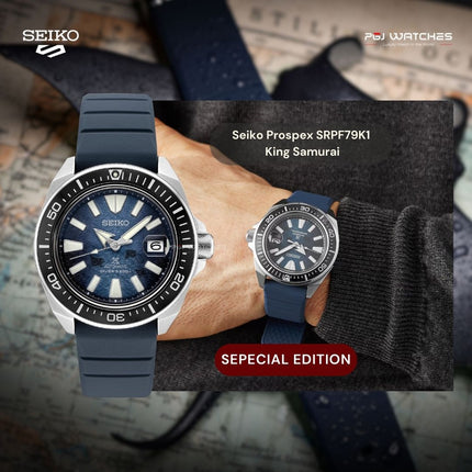 SEIKO Prospex “King Samurai” Save The Ocean Manta Ray 200m Automatic Blue Dial - SRPF79K1