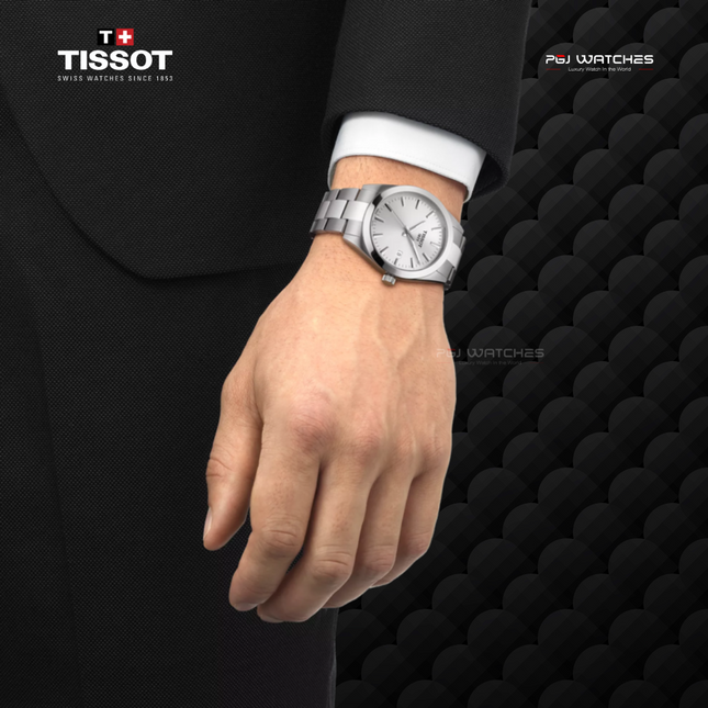 TISSOT T-Classic Gentleman Men Silver Dial Stainless Steel Strap - T127.410.11.031.00