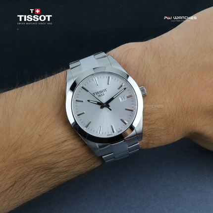 TISSOT T-Classic Gentleman Men Silver Dial Stainless Steel Strap - T127.410.11.031.00