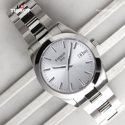 TISSOT T-Classic Gentleman Men Silver Dial Stainless Steel Strap - T127.410.11.031.00