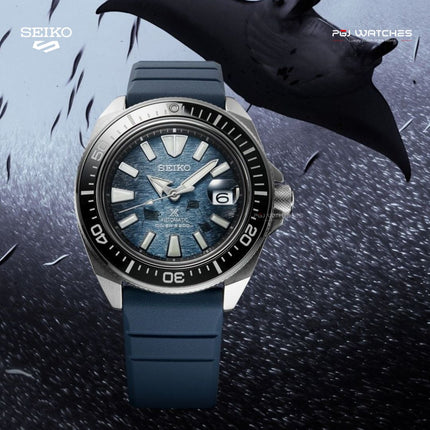 SEIKO Prospex “King Samurai” Save The Ocean Manta Ray 200m Automatic Blue Dial - SRPF79K1