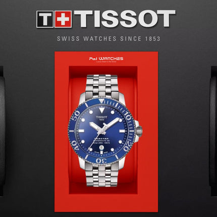 TISSOT T‑Sport Seastar 1000 Automatic Blue Dial Stainless Steel Bracelet - T120.407.11.041.00