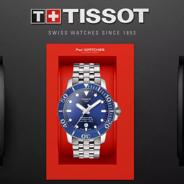 TISSOT T‑Sport Seastar 1000 Automatic Blue Dial Stainless Steel Bracelet - T120.407.11.041.00