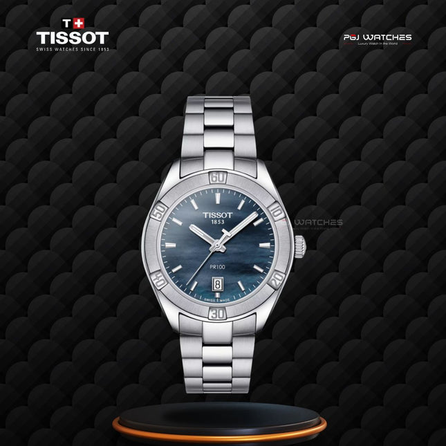 TISSOT T-Classic PR100 Chic Black Mother of Pearl Dial Stainless Steel Strap - T101.910.11.121.00