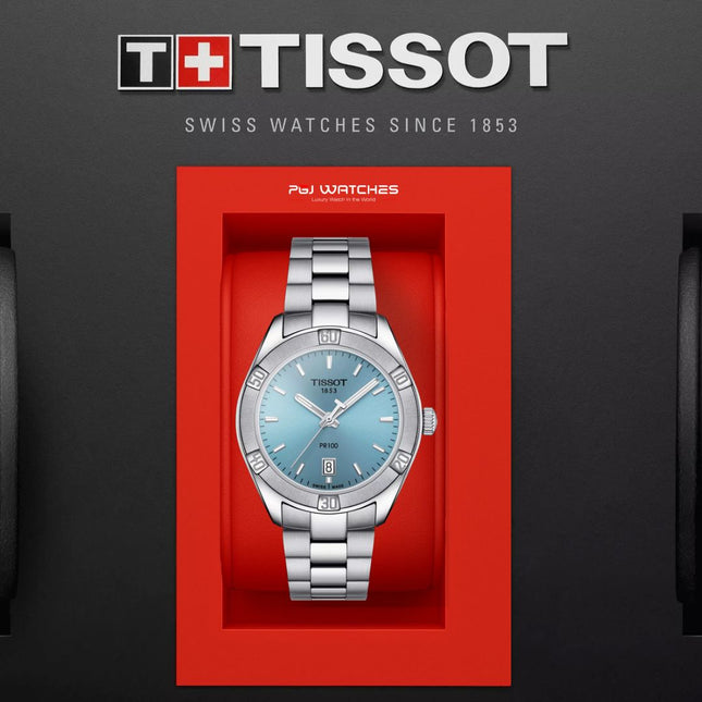 TISSOT T-Classic PR Chic Light Blue Dial Stainless Steel Strap - T101.910.11.351.00