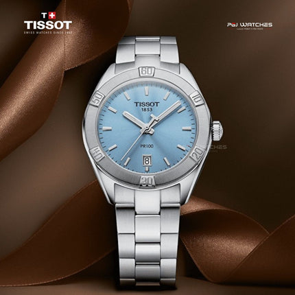 TISSOT T-Classic PR Chic Light Blue Dial Stainless Steel Strap - T101.910.11.351.00