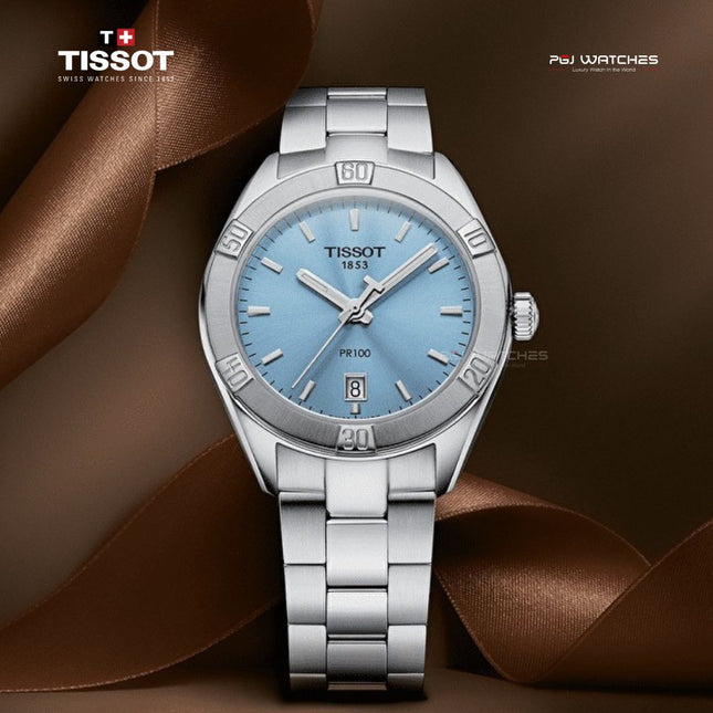 TISSOT T-Classic PR Chic Light Blue Dial Stainless Steel Strap - T101.910.11.351.00