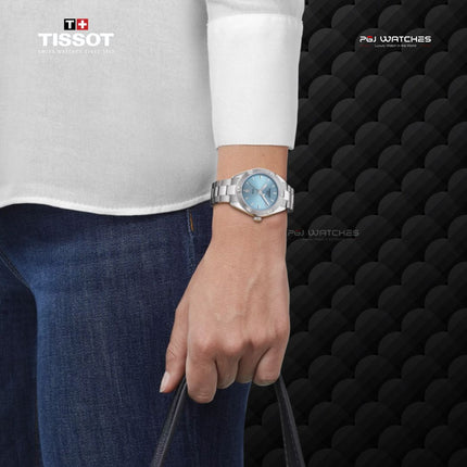 TISSOT T-Classic PR Chic Light Blue Dial Stainless Steel Strap - T101.910.11.351.00