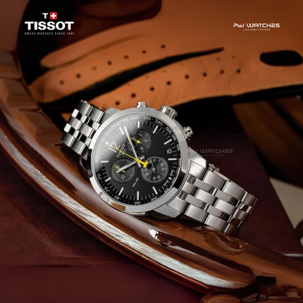 Tissot PRC 200 Chronograph 43mm T-Sport Black Dial Stainless Steel Strap - T114.417.11.057.00