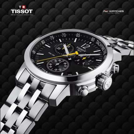 Tissot PRC 200 Chronograph 43mm T-Sport Black Dial Stainless Steel Strap - T114.417.11.057.00