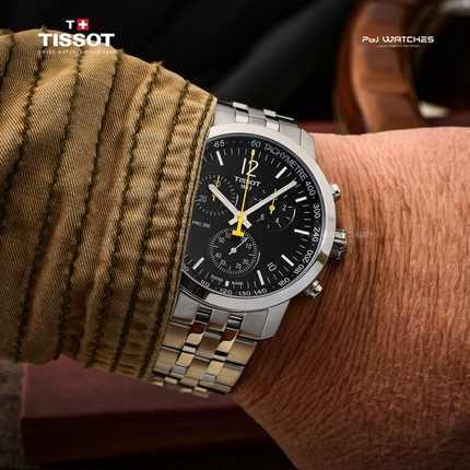 Tissot PRC 200 Chronograph 43mm T-Sport Black Dial Stainless Steel Strap - T114.417.11.057.00