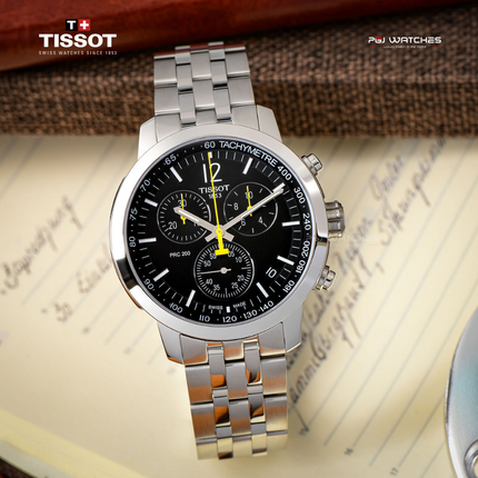 Tissot PRC 200 Chronograph 43mm T-Sport Black Dial Stainless Steel Strap - T114.417.11.057.00