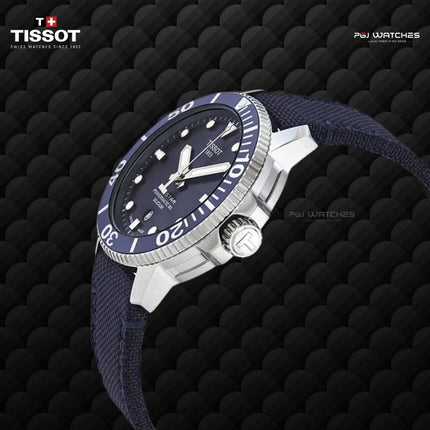 TISSOT T-Sport 1000 Seastar Powermatic 80 Silicium Blue Dial Blue Textile Strap - T120.407.17.041.01