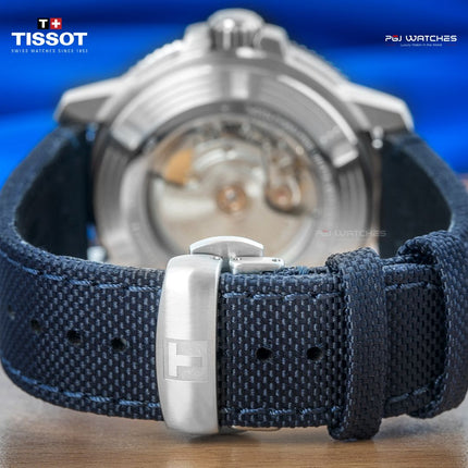 TISSOT T-Sport 1000 Seastar Powermatic 80 Silicium Blue Dial Blue Textile Strap - T120.407.17.041.01