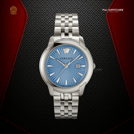 VERSACE V-Urban Silver Stainless Steel Blue Dial Quartz - VELQ00419