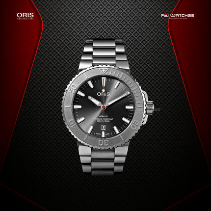 ORIS Aquis Date Relief Grey Dial Stainless Steel 43.5mm Automatic - 01.733.7730.4153.07.8.24.05PEB