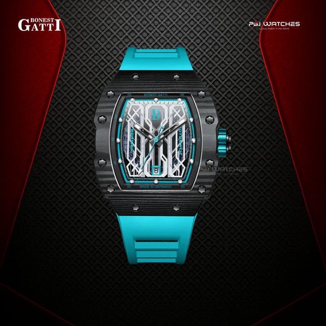 BONEST GATTI Sapphire Carbon Fiber 42H Automatic Citizen Movement Round Shaped Case - BG9916-A