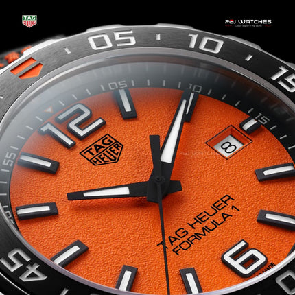 TAG HEUER Formula 1 Quartz Orange Dial Black Strap Men's Watch - WAZ101A.FC8305